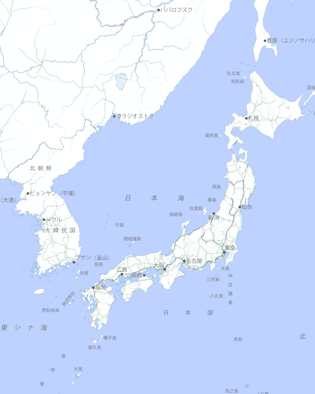 全国の拠点位置（地理院 淡色地図）